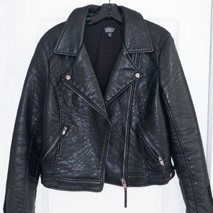 Topshop Faux Leather Biker Jacket